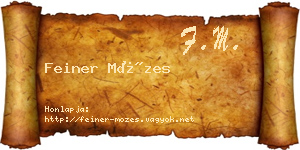 Feiner Mózes névjegykártya